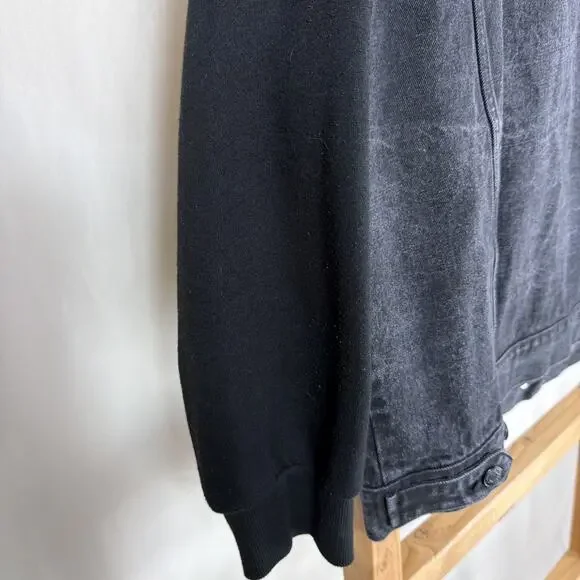 KanCan Los Angles Black Denim Bomber Jacket #1292 Size XL - Picture 5 of 6